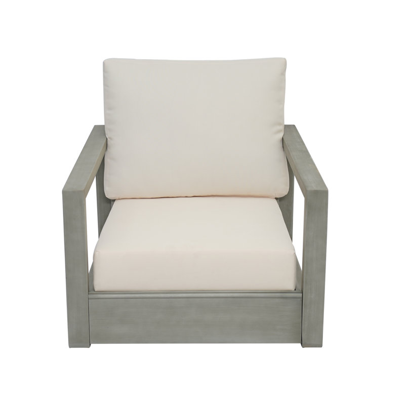 Donnie Acacia Outdoor Lounge Chair, Light Gray