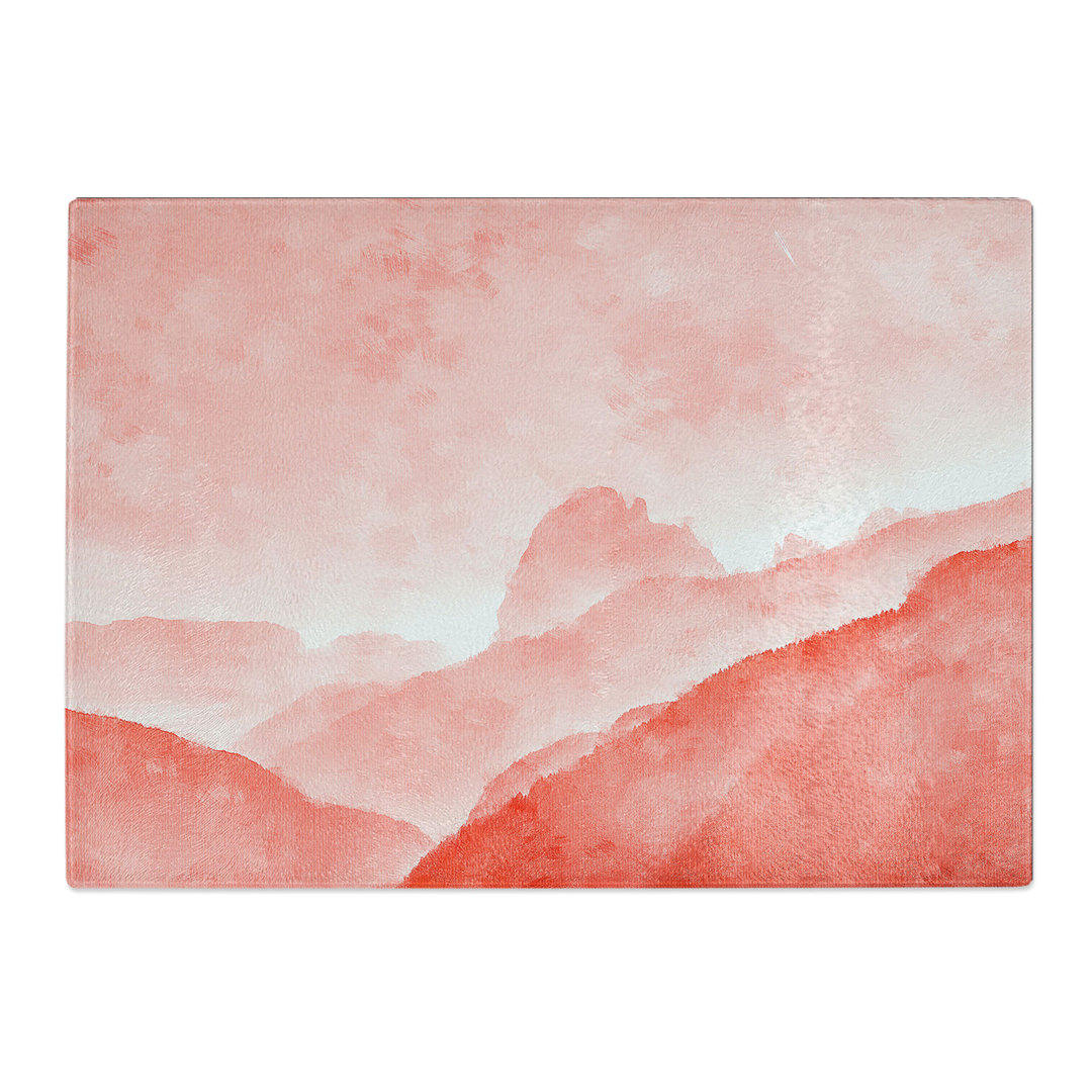 Tempered Glass Coral Mountains Chopping Board