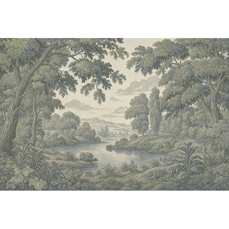 Papier peint paysage Toile pastorale murale, 160"x108", Peel and Stick
