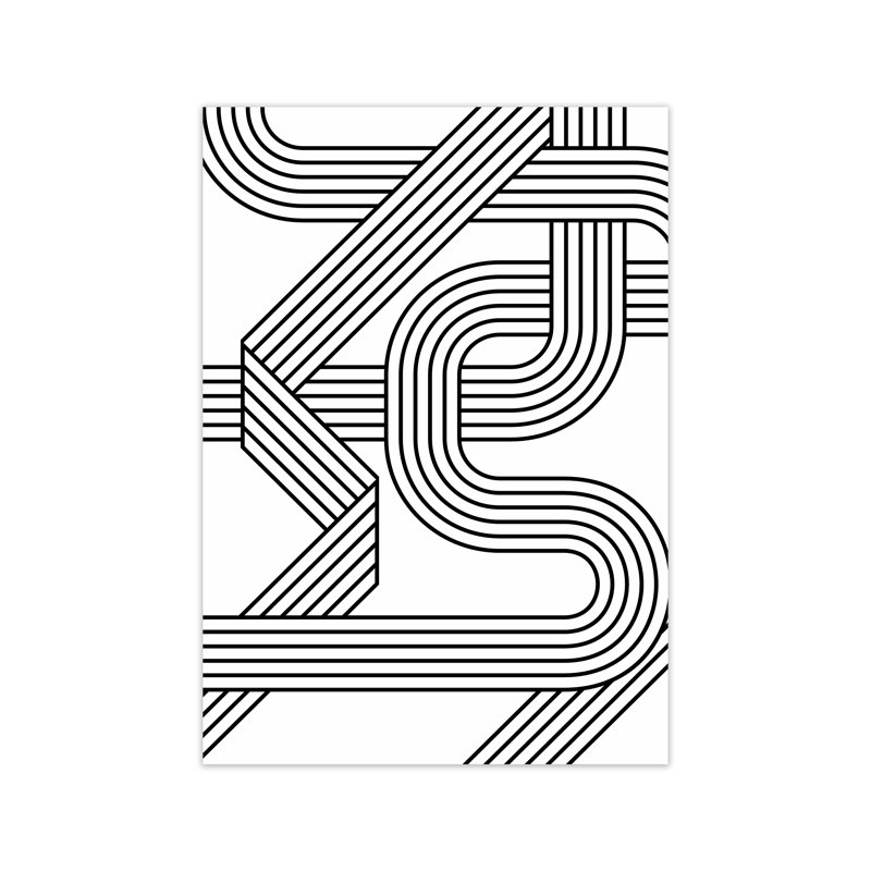 Black And White Geometric Patterns A - Print, No Frame, 42cm H x 30cm W x 1cm D