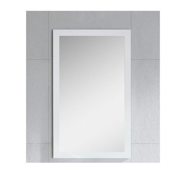 Miroir décoratif moderne et contemporain Mettellus, Blanc, H 33,5 po x l 29,5 po