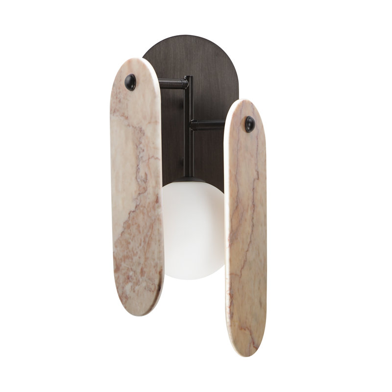 Megalith 1 - Light Armed Sconce, Brushed Bronze/Rose Jade