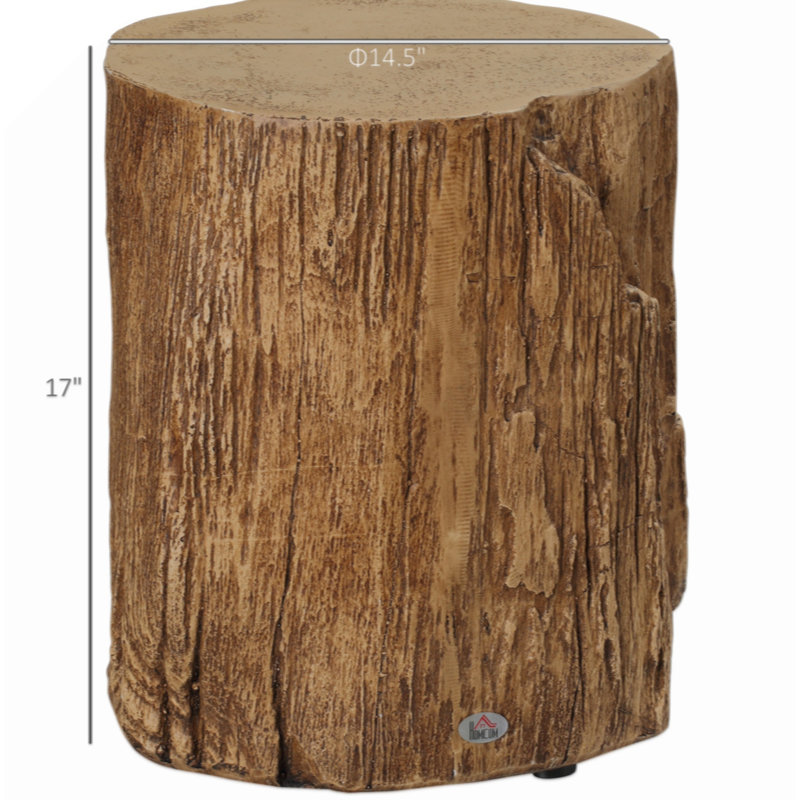 Tree Stump Stool Decorative Side Table With Round Tabletop End Table Outdoor Coffee Table