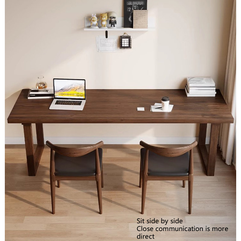 Bureau d'écriture rectangulaire en bois massif Minimalist, H 29,53 po x l 70,87 po x P 27,56 po