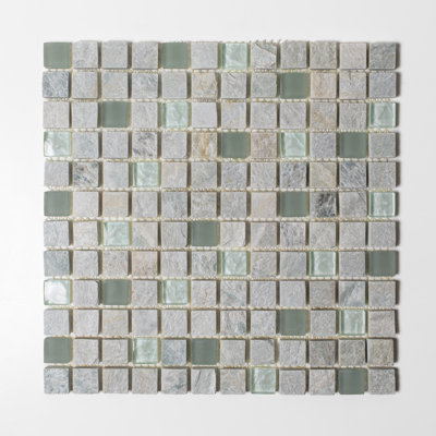 Patchwork Mosaic 12 in. x 12 in. Himalayan Frost Honed Quartzite Wall and Floor Tile