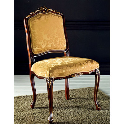 Solid Wood Side Chair in Gold