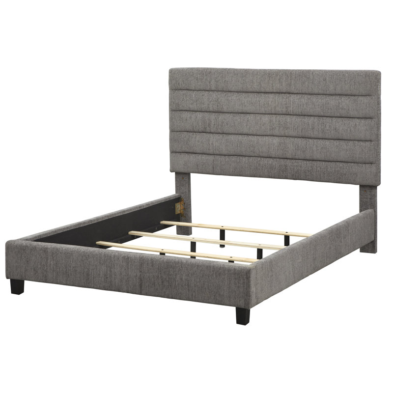 Grand lit plateforme Bittinger, Gris
