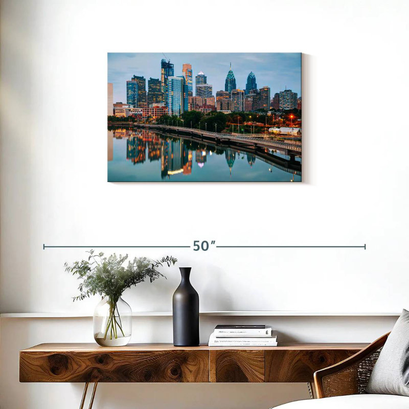 Sireci Philadelphia Skyline And Schuylkill River, 20" H x 30" W