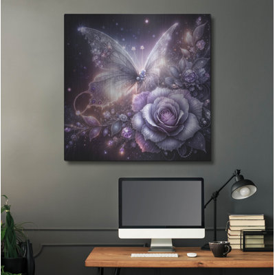  'Lavander Rose' by Rey Klimt Metal Wall Art, 36" x 36"