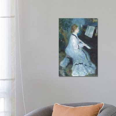 Woman At The Piano, 1875-76 by Pierre-Auguste Renoir - Wrapped Canvas Gallery-Wrapped Canvas Giclée