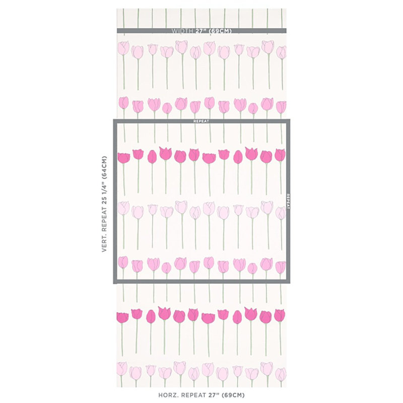 Schumacher x Cristina Buckley Edie Wallpaper, Pink