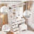 Modern Style 74.4"h Vanity Desk With Led Lighted Mirror And Power Outlet,makeup Vanity Table With Drawers And Open Cubies And Cabinets, White