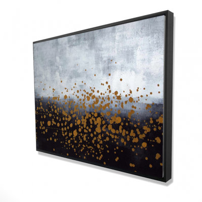 Gold Paint Splash On Gray Background Print On Canvas