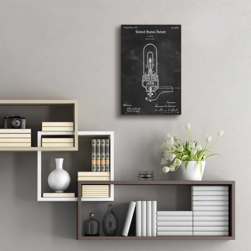 «Wine Cooler Blueprint Vernis tableau noir», art mural en verre acrylique, H 24 po x l 16 po x P 0,2 po