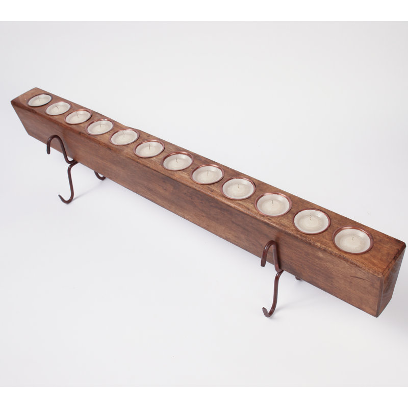 Photophore en bois, Naturel