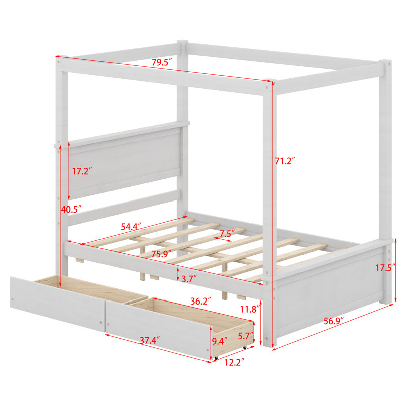 Canopy Storage Bed, White