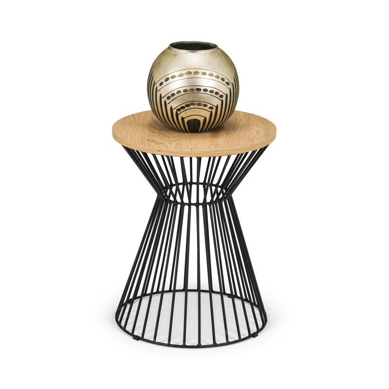 Leifsson Pedestal End Table, Euro Oak