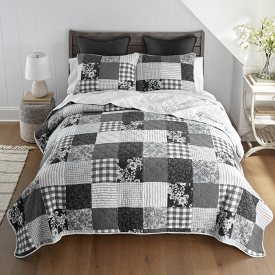 Donna Sharp Indiana Farmhouse 3PC King Pieced Cotton Quilt Set