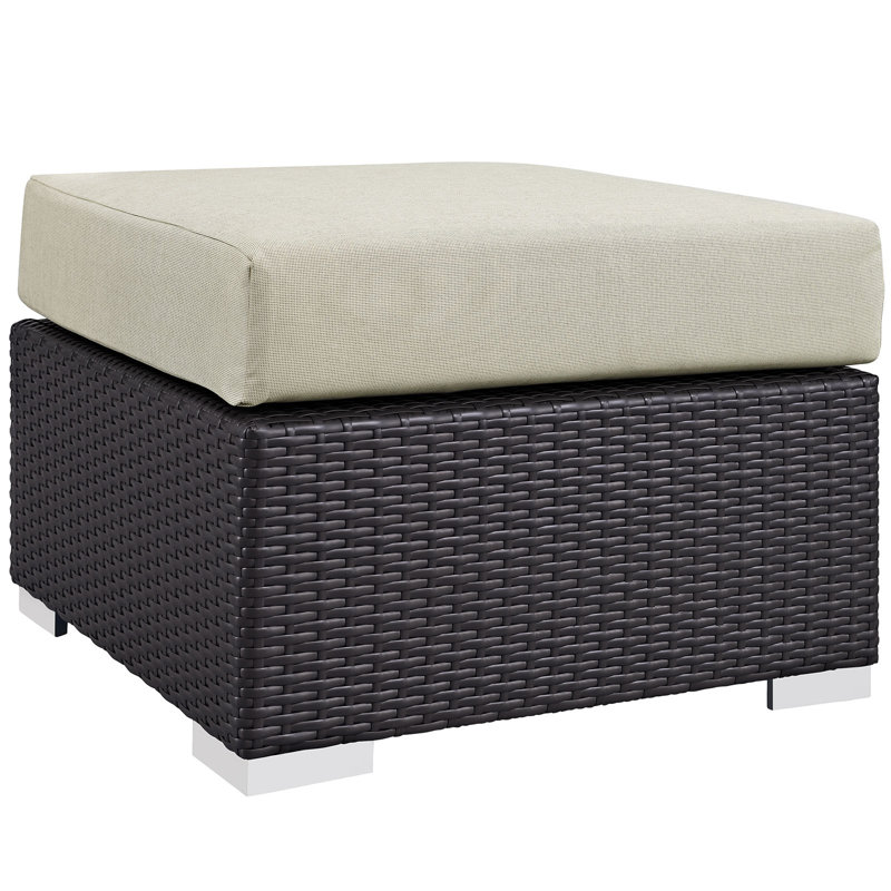Modway Convene Wicker Rattan 9pc Outdoor Patio Sectional Sofa Furniture Set, Beige