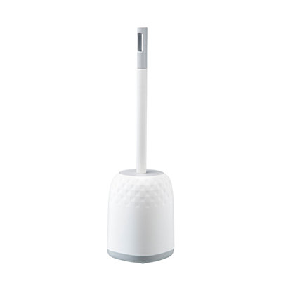 Brosse de toilette moderne et compacte avec poils durs et support, nettoyage de salle de bain à longues poignées