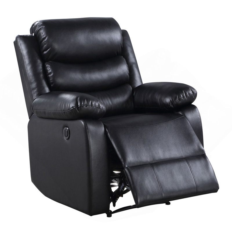 Fauteuil inclinable électrique noir avec accoudoirs coussinés, Noir