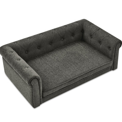 Modern Elevated Comfortable Dog For Large Dogs, Dark Grey, Thick Mattress Pet Couch And Stylish, -