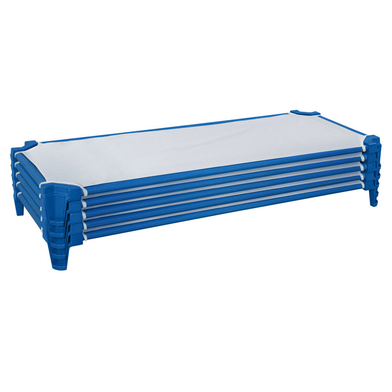 Incroyable lit de bébé empilable assemblé avec draps, Bleu, Standard