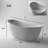 51" Glossy White Acrylic Single Slipper Freestanding Bathtub With Modern Slotted Overflow And Center Drain - Compact High-Back Deep Soaking Tub
