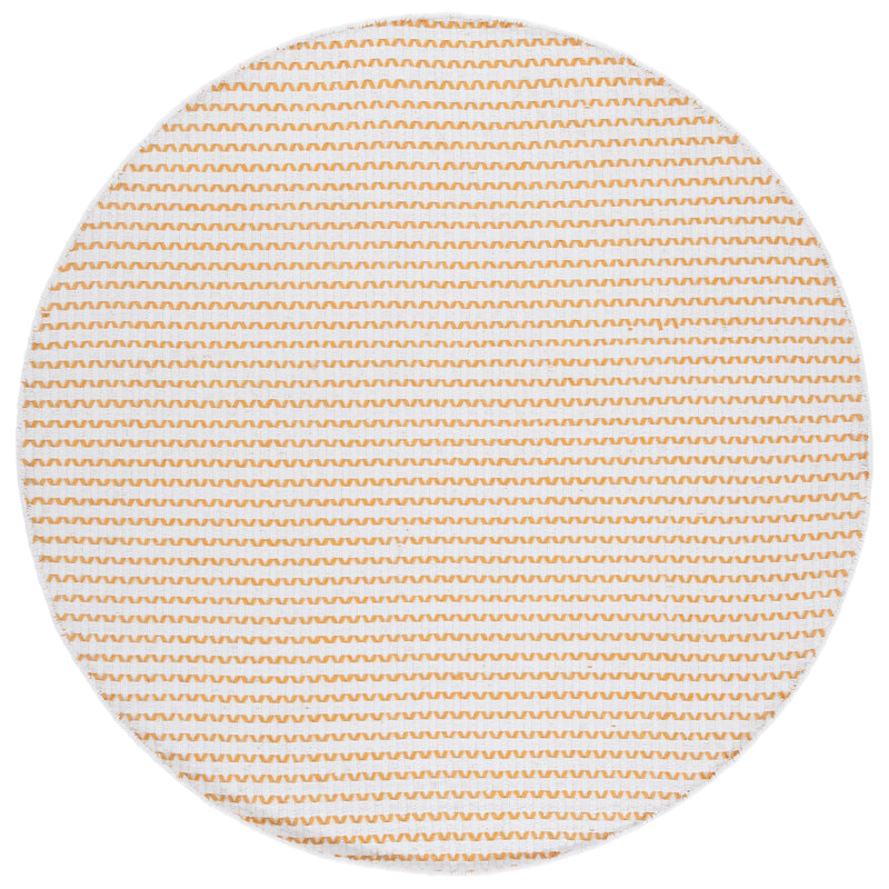 Chevron Handwoven Cotton Area Rug, Round 6'
