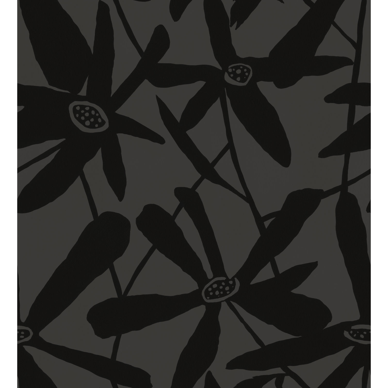 Brookstead Floral Wallpaper, Black/Gray