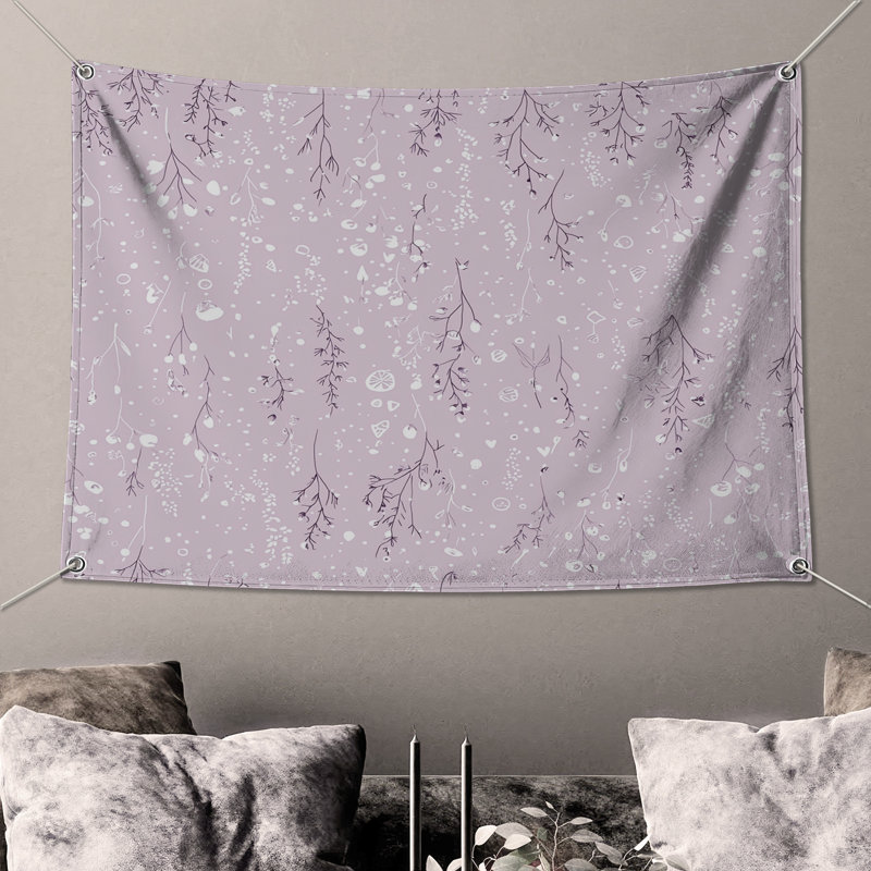 Floral Wall Tapestry -  Pattern Wall Decor, 104in H x88 with 4 Grommets