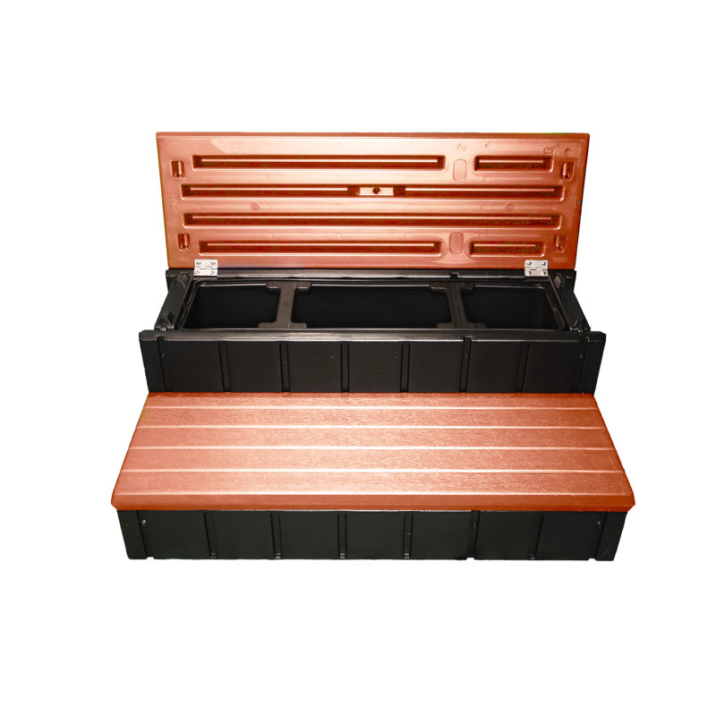 Confer Plastics 36" Storage Spa Steps Espresso, Taupe