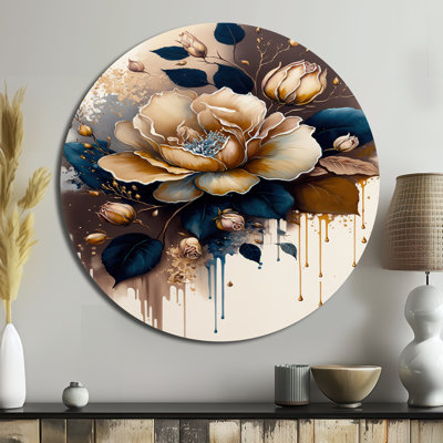 Geis - Floral Round Metal Art