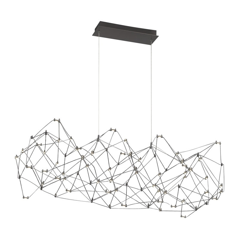 Leonardelli, lustre moyen à DEL, chrome foncé (plaqué), H 15,75 po x l 48 po x P 21,75 po