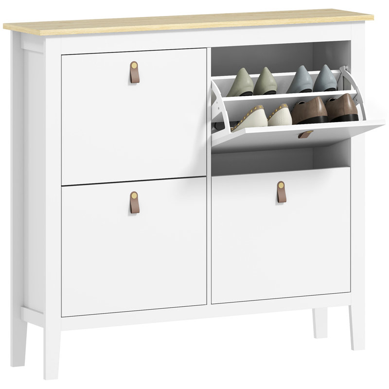 20 Pair Shoe Storage Cabinet, White