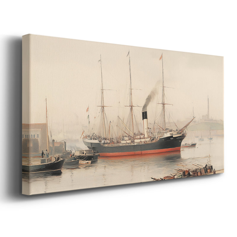 Série nautique-Lxxxix - Toile tendue avec châssis - Prêt à accrocher, H 24 po x l 48 po