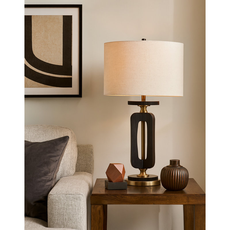 Poly Table Lamp - Optical Black - Sand Finish Shade