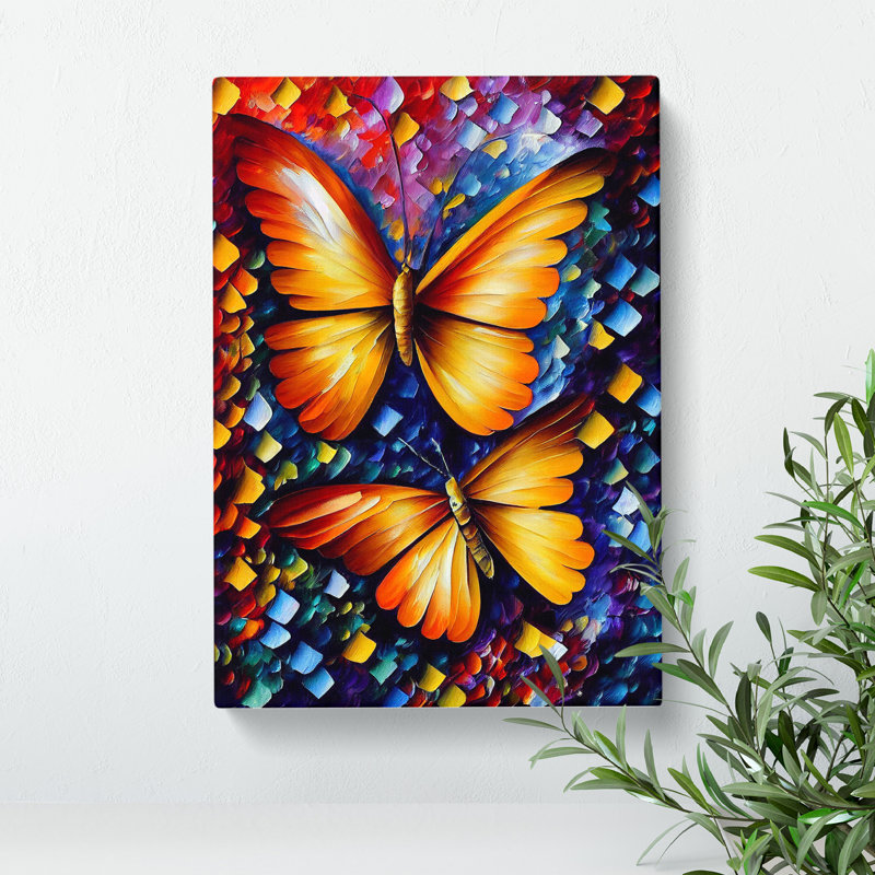 Pair Of Butterflies - Wrapped Canvas Print, 76cm H x 50cm W