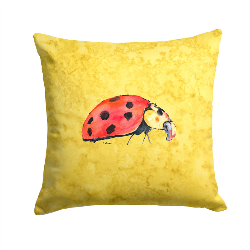 Lady Bug Outdoor Throw Pillow, 18" H x 18" W x 5.5" D