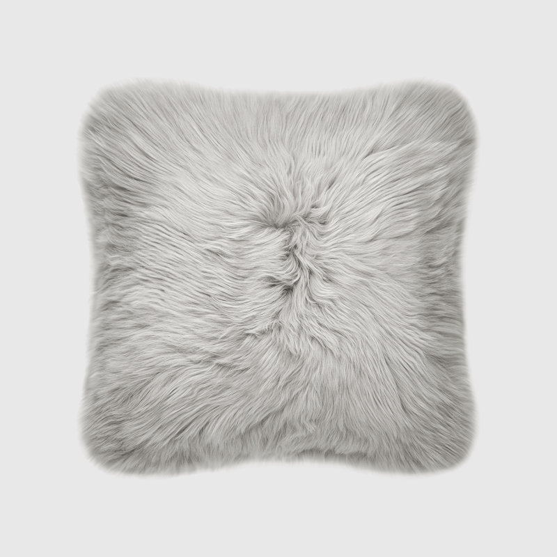 Fieldman Leather Reversible Throw Pillow, 18" x 18", Dove Gray