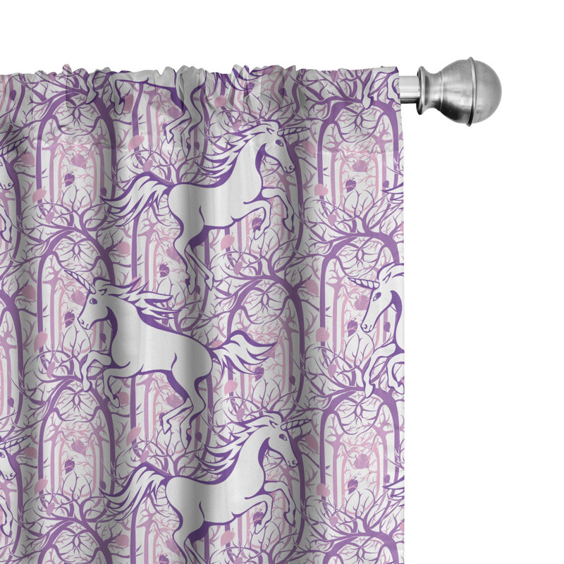 Unicorn Semi-Sheer Rod Pocket Curtain Panels, 28" x 95"