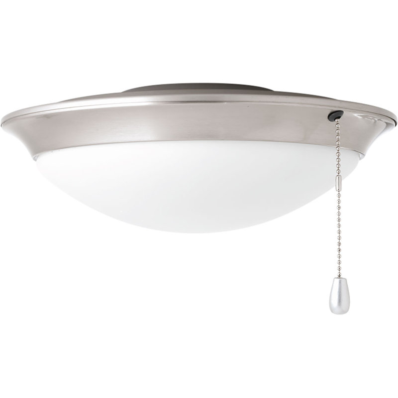Ventilateur de plafond universel 1 lumière, Nickel brossé