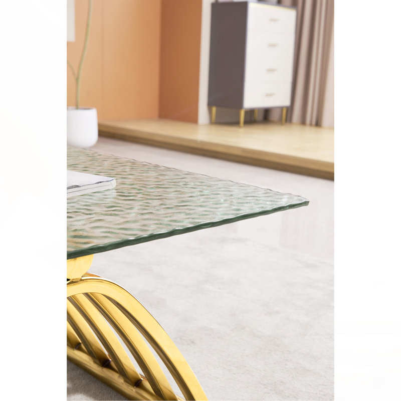 47" Modern Stainless Steel Rectangular Coffee Table