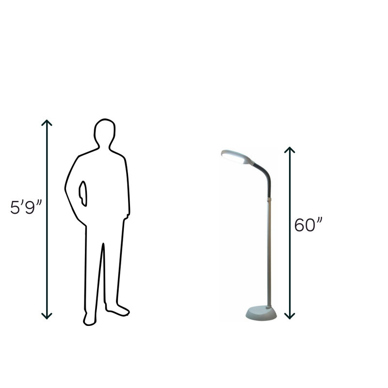 Reeder 60'' LED Task Floor Lamp, Black
