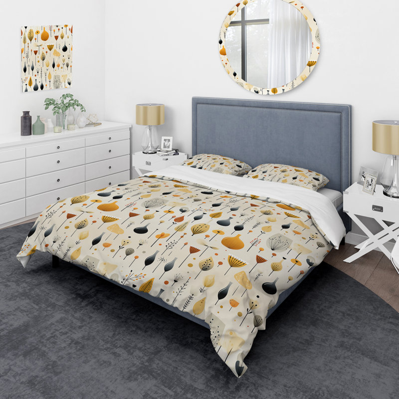 Ensemble de housse de couette Mcm Minimalist Charm I - Midcentury, Housse de couette pour grand lit et 2 taies décor