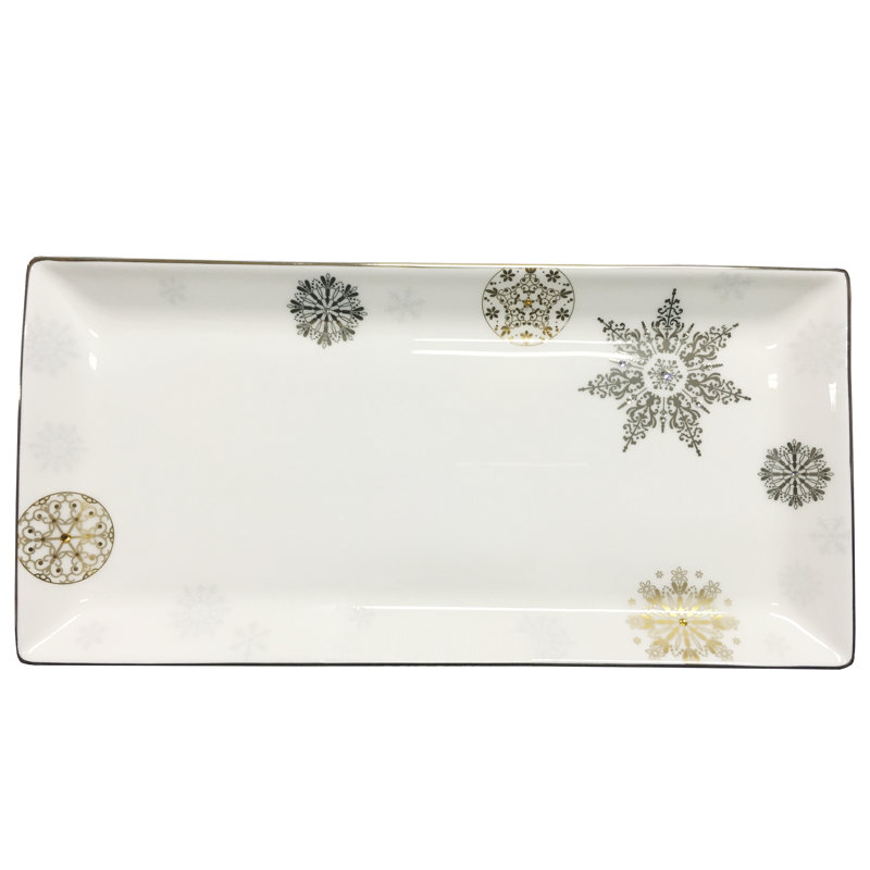 Cristal d'hiver - plateau à sandwich / gâteau 13 po