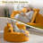 2 Pieces - 53" Oversized Round Accent Chair – Plush Corduroy Upholstery Compression Chaise Longue Chair Indoor-1359756503