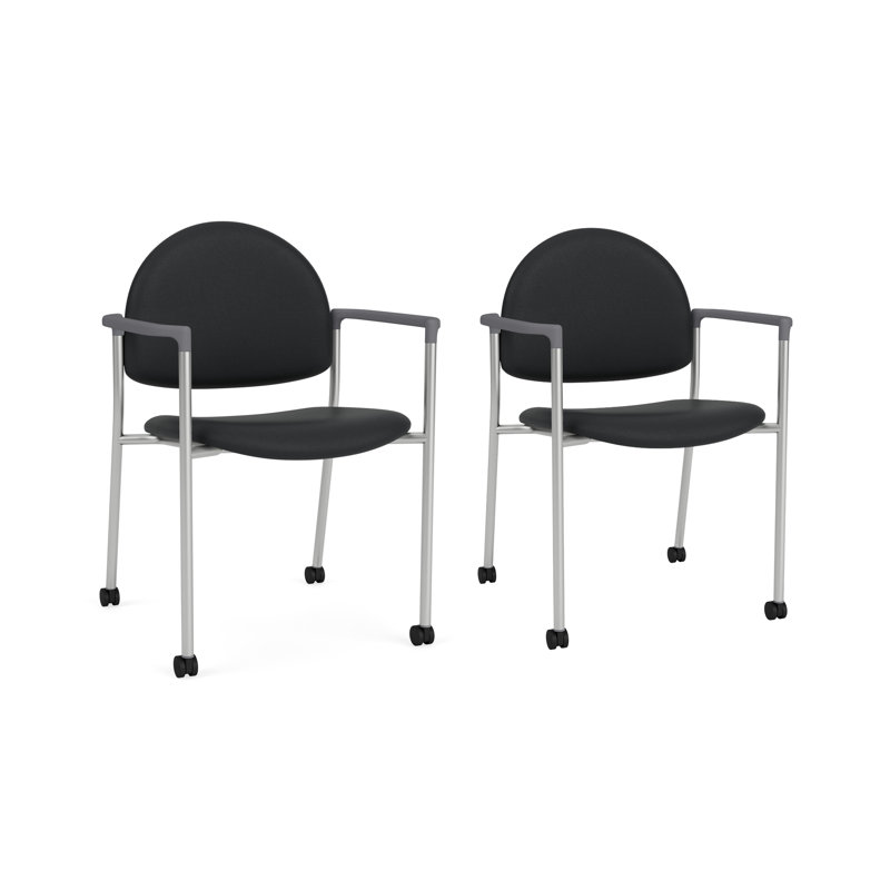 Chaise d'invité à chat avec roulettes, Argent, Modena Graphite