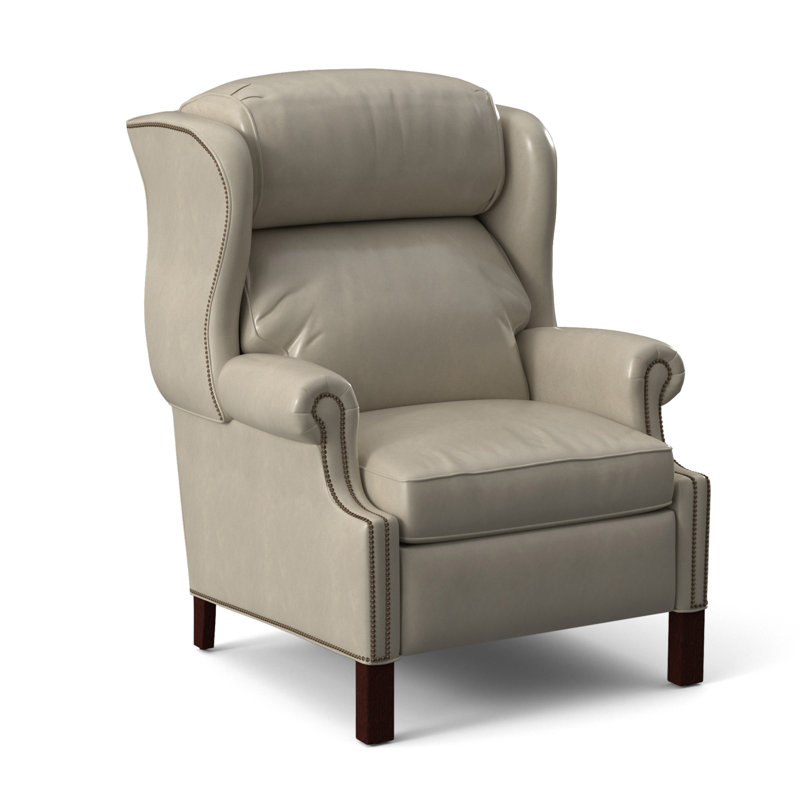 Chippendale Recliner, Rio Mineral Genuine Leather, Mahogany, #9 Natural