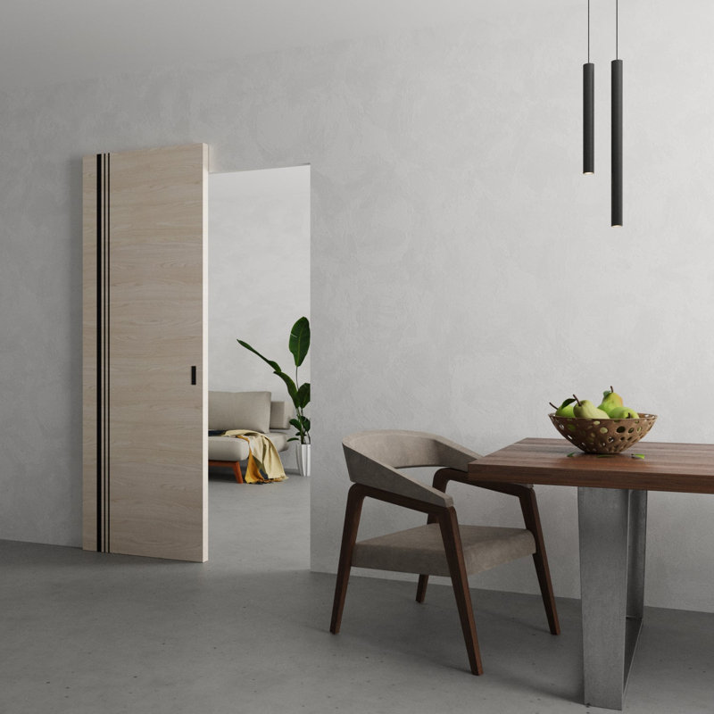 Grange cachée | Planum 0011 | Portes robustes à finition robuste et modernes | Ensemble coulissant Magic, Placage naturel